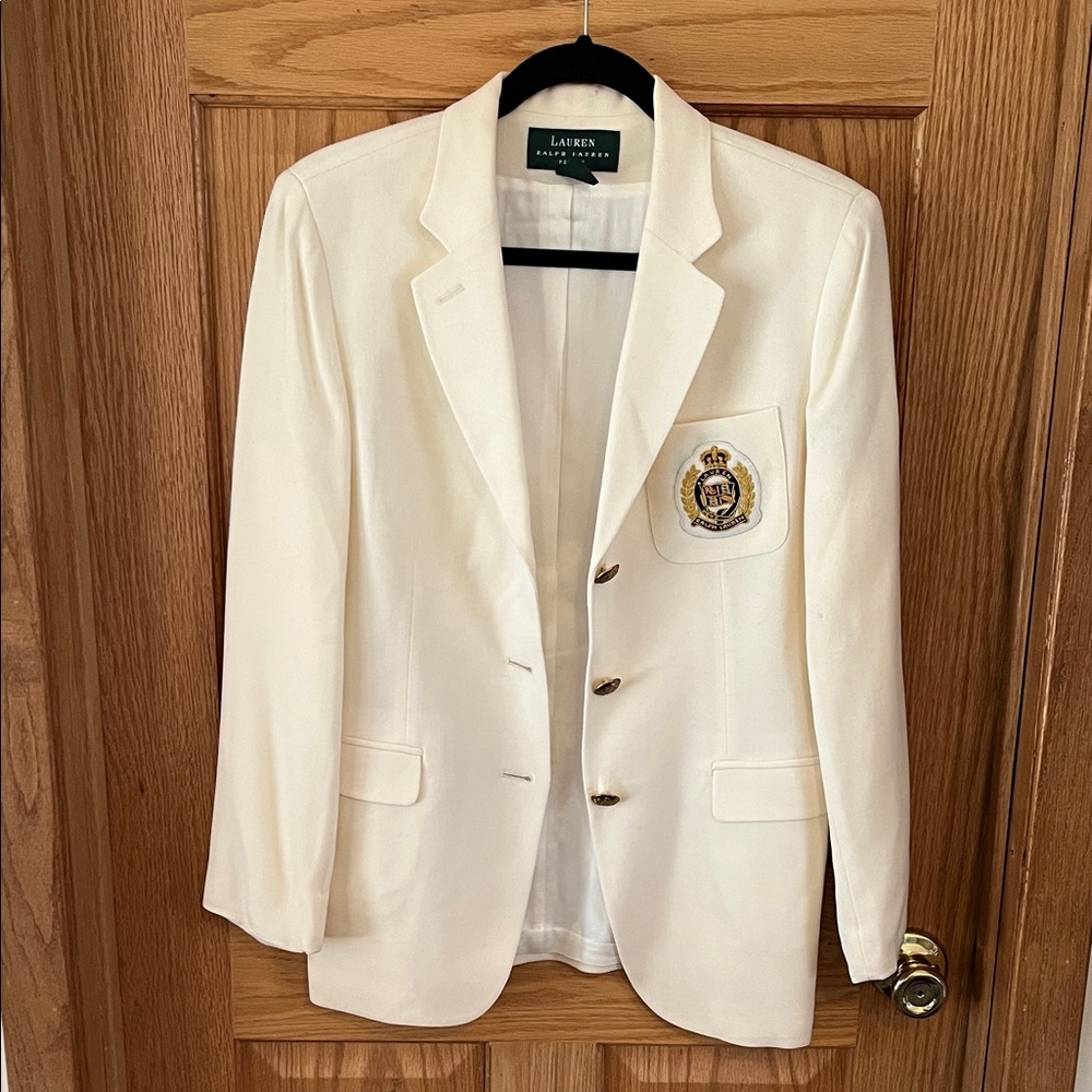 Lauren Ralph Lauren Cream Blazer with Crest